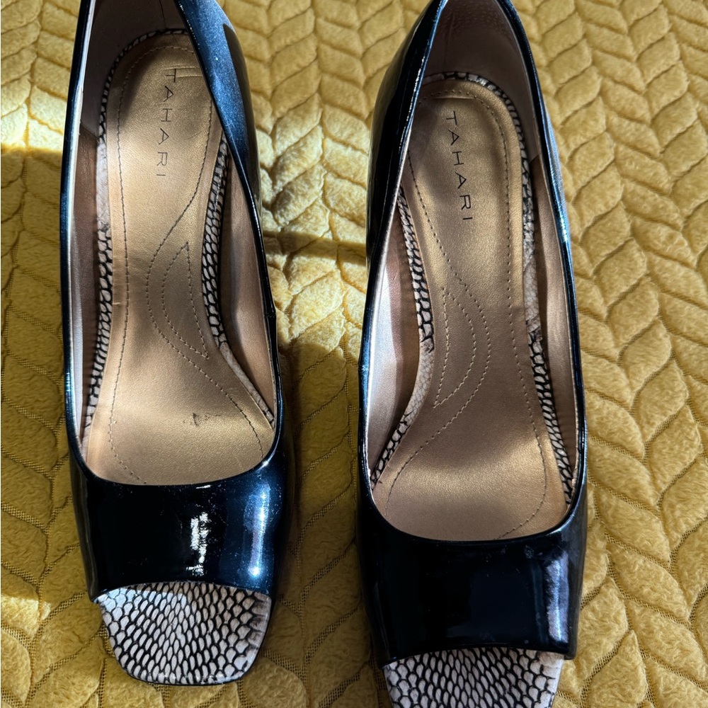 Tahari Black Peep-toe Heels